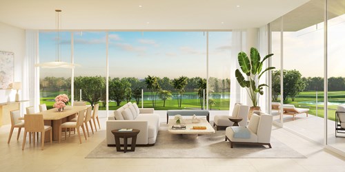 The Residences at Shell Bay - Living Room (rendering)
