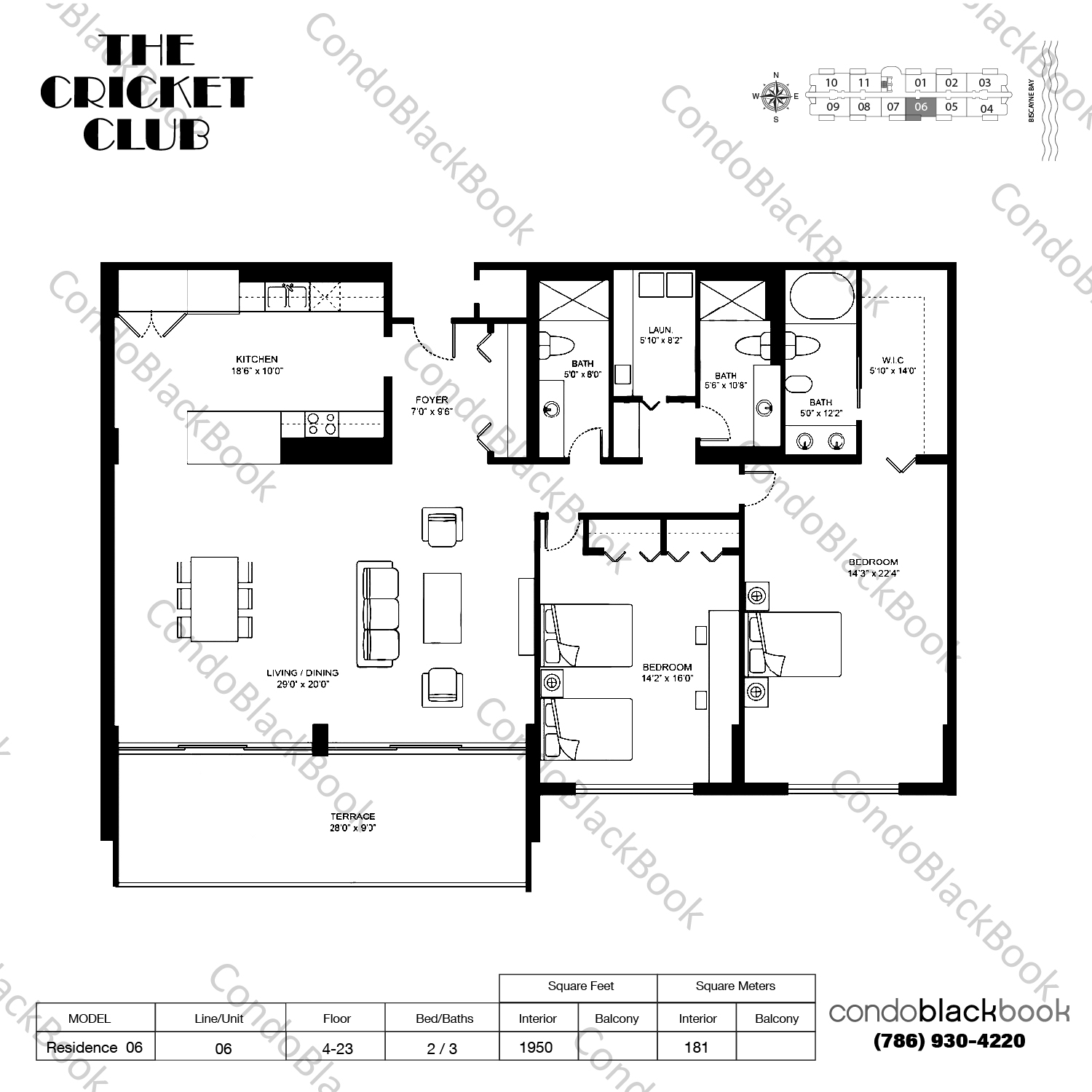 Cricket Club Miami Unit 906 Condo in Biscayne Corridor North Miami