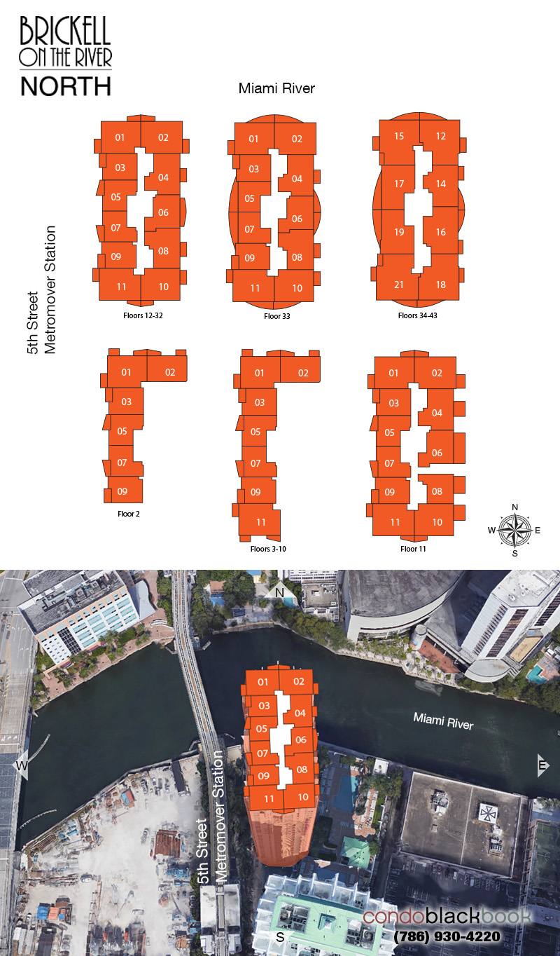 Brickell on the River North Floor Plans
