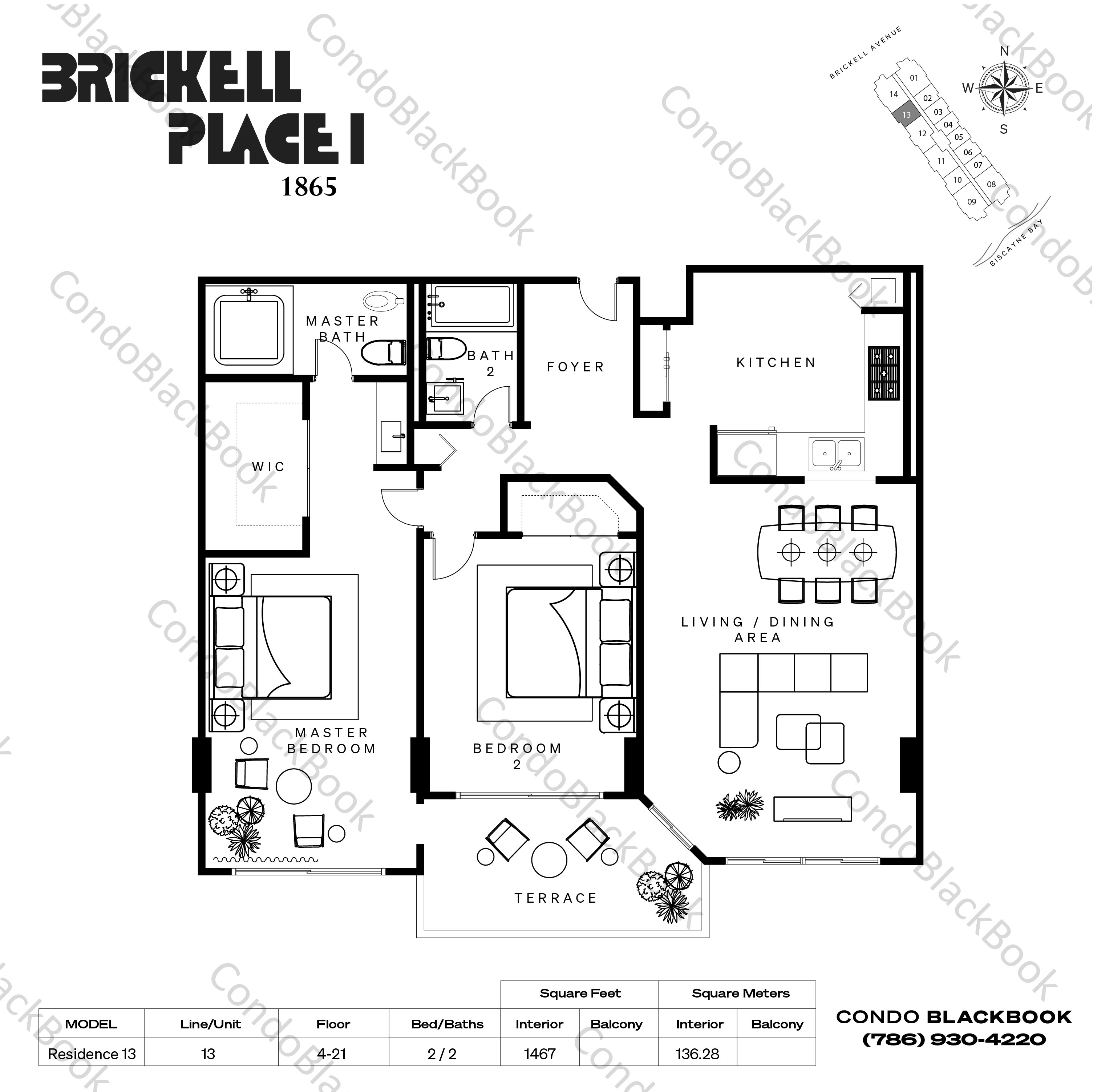 Brickell Place A Unit A1613 Condo in Brickell Miami Condos