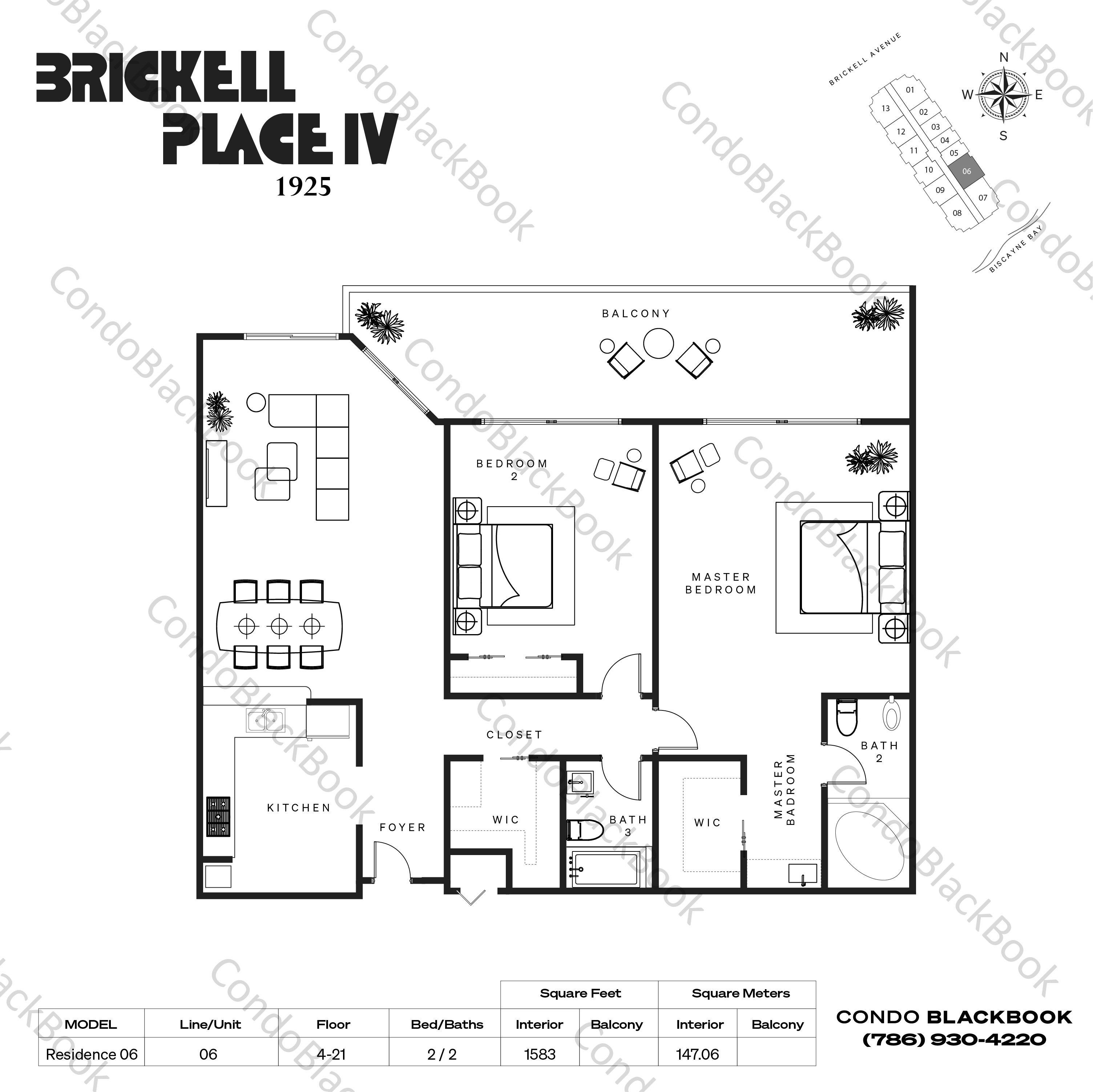Brickell Place D Unit 506 Condo for Rent in Brickell Miami Condos