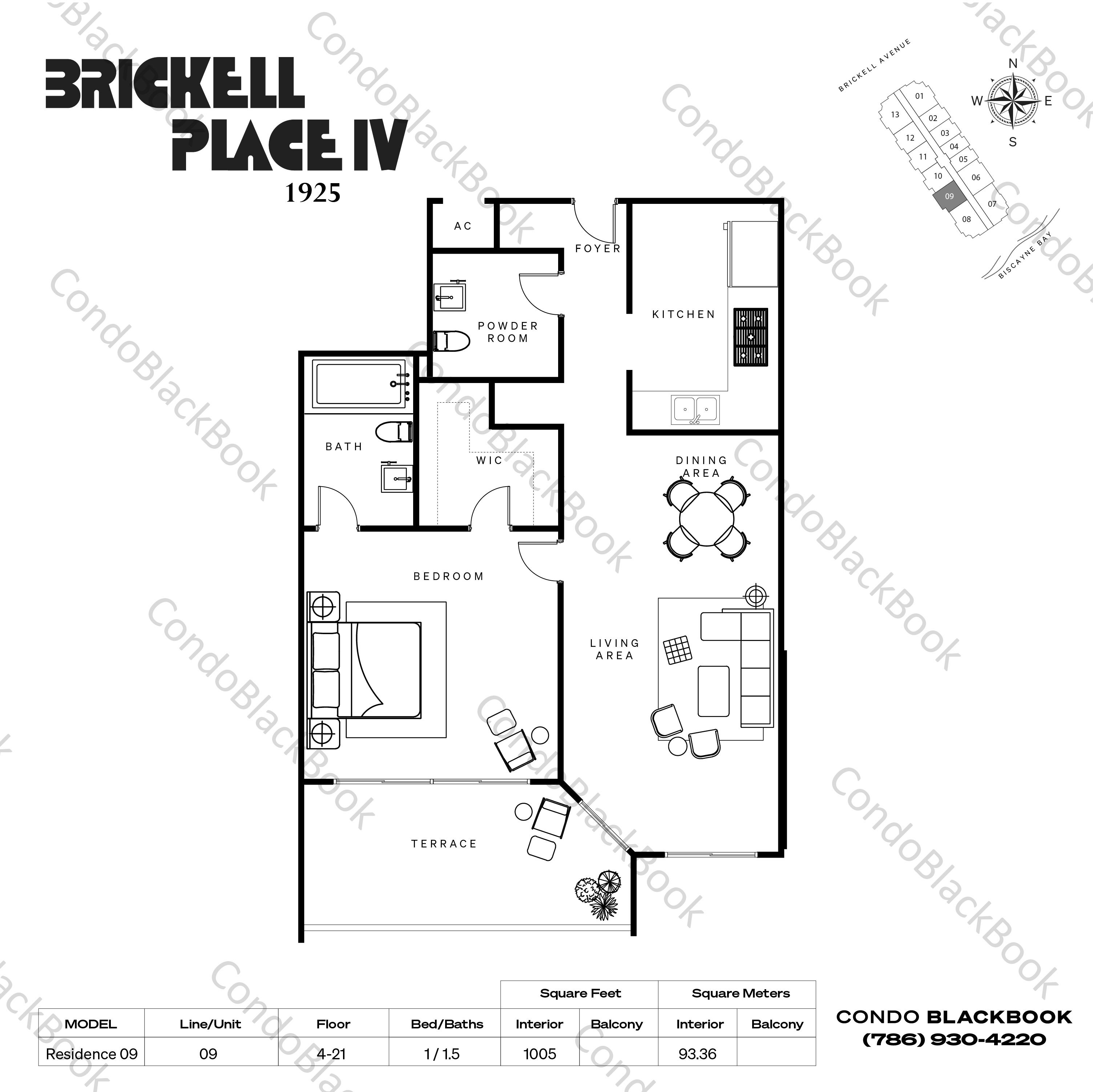 Brickell Place D Unit 909 Condo in Brickell Miami Condos