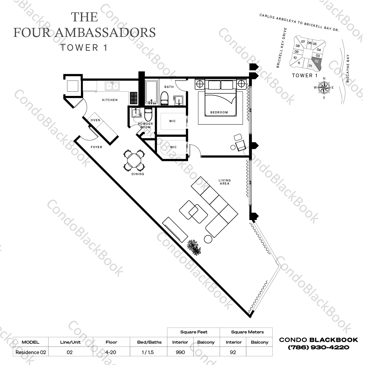 Four Ambassadors Unit 1402 Condo in Brickell Miami Condos