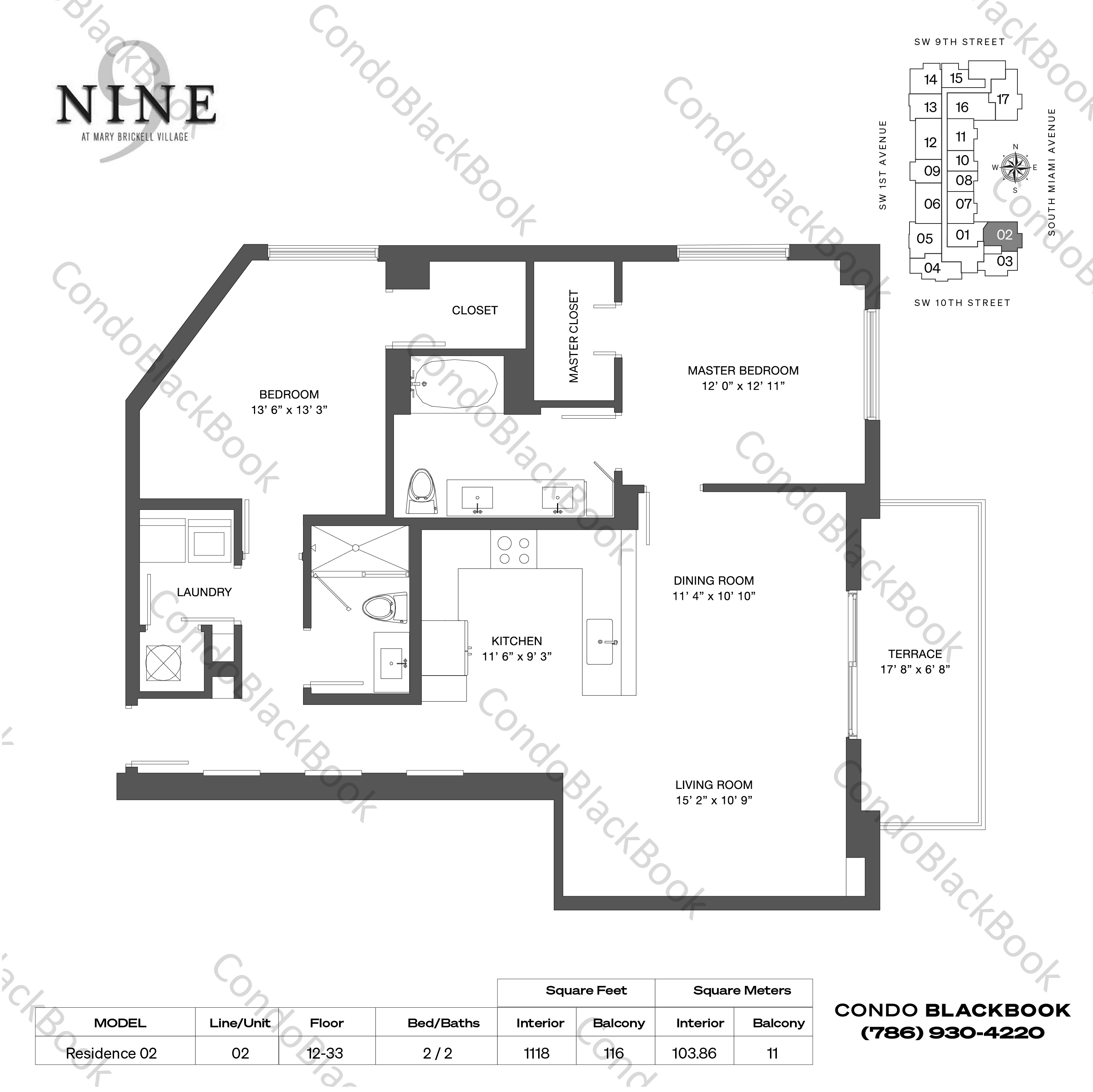 Nine at Mary Brickell Village Unit 1502 Condo in Brickell Miami
