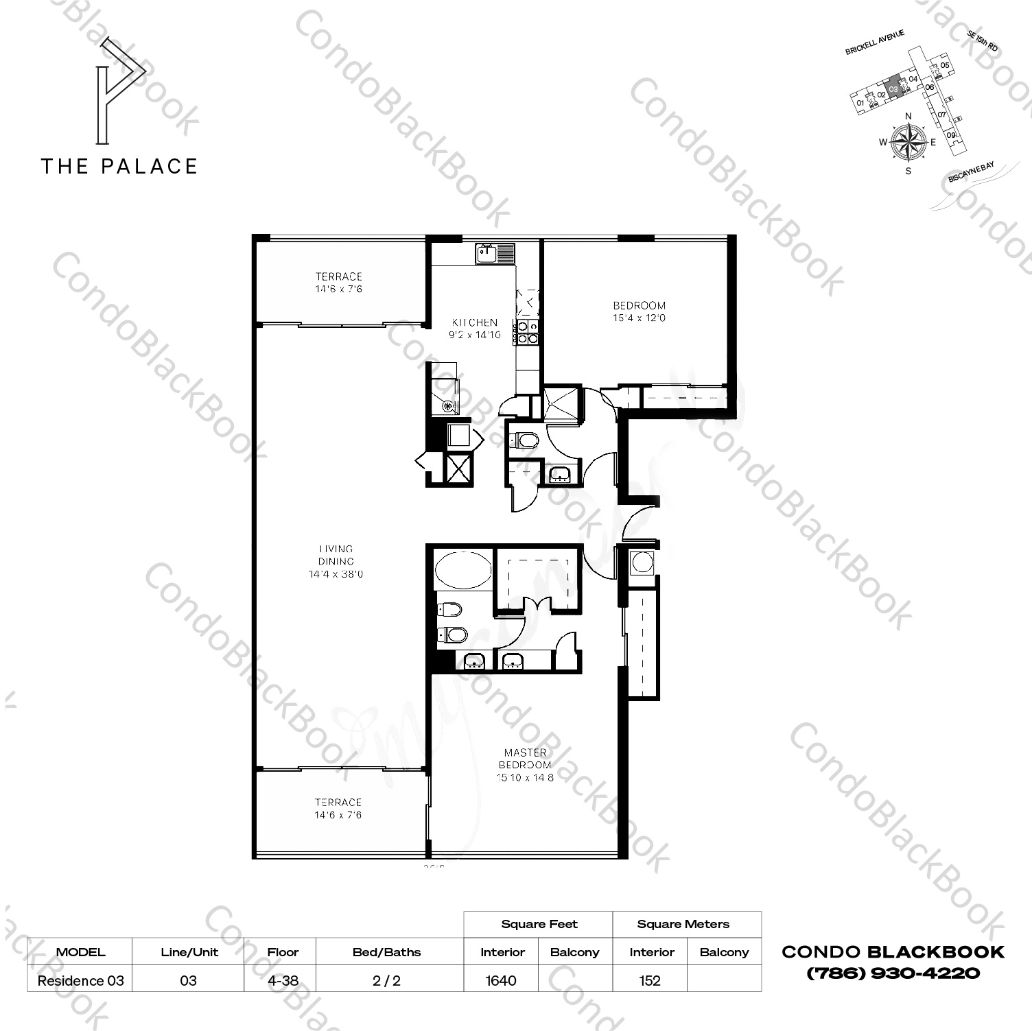 The Palace Condo Unit B1503 Condo in Brickell Miami Condos