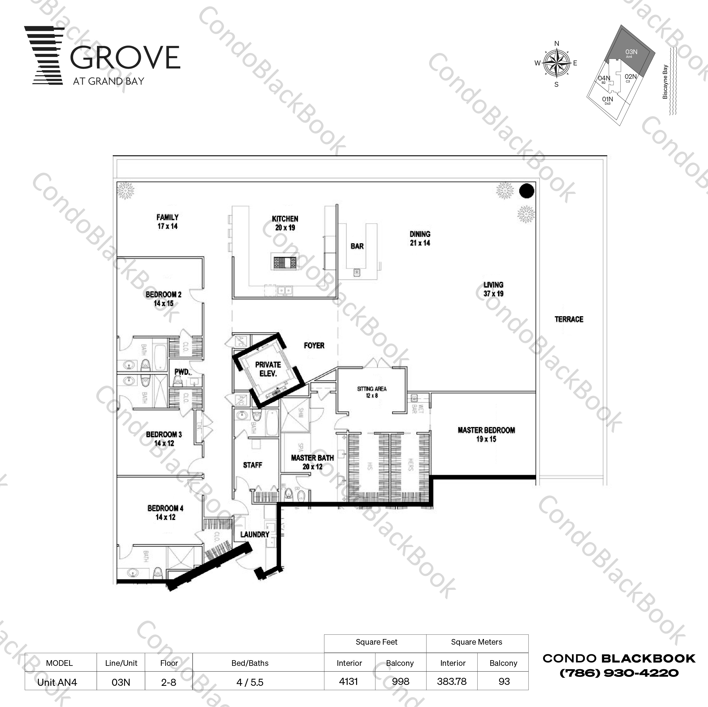 Grove at Grand Bay Unit 303N Condo in Coconut Grove Miami Condos