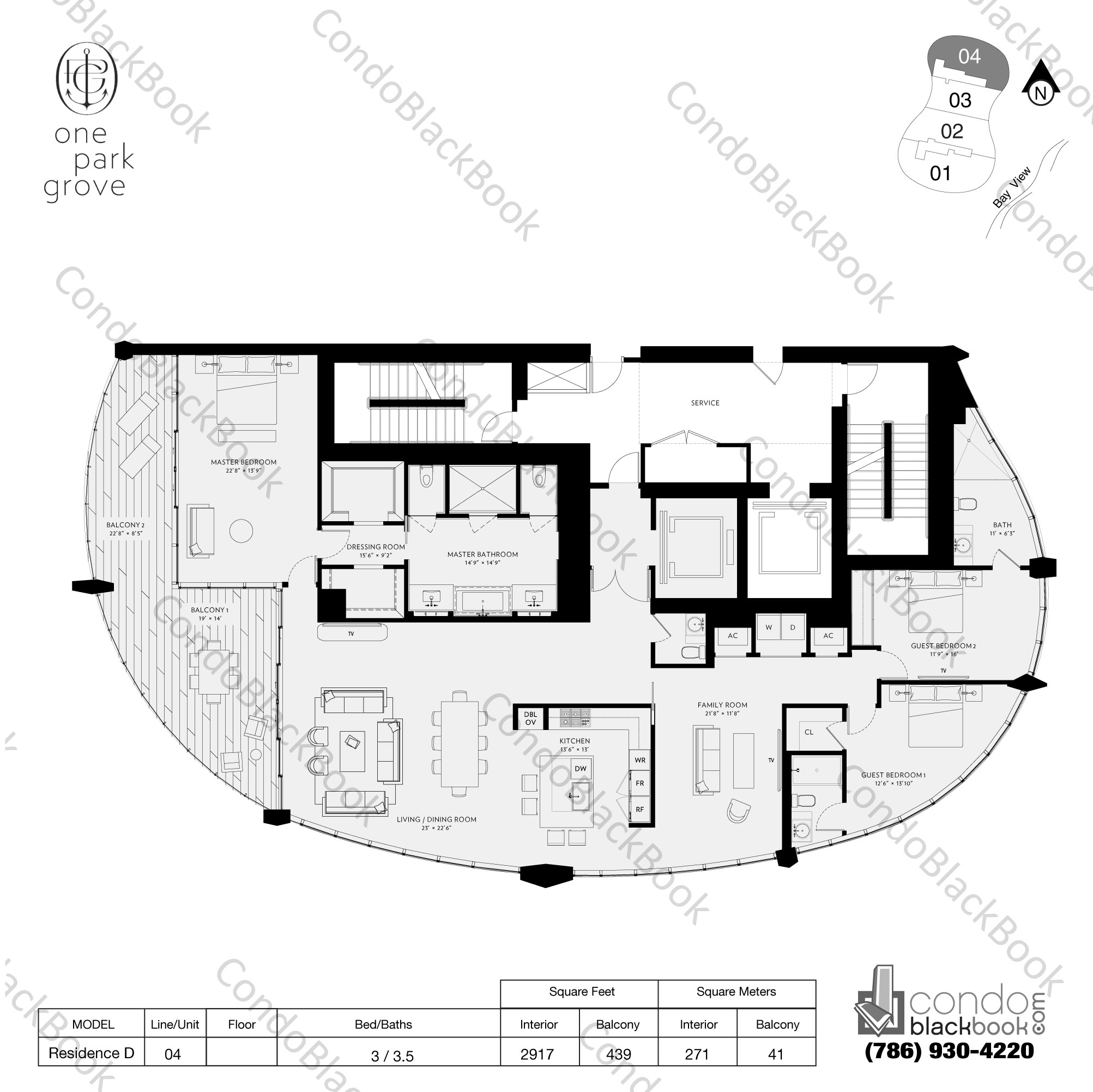 One Park Grove Unit 8D Condo for Rent in Coconut Grove Miami Condos