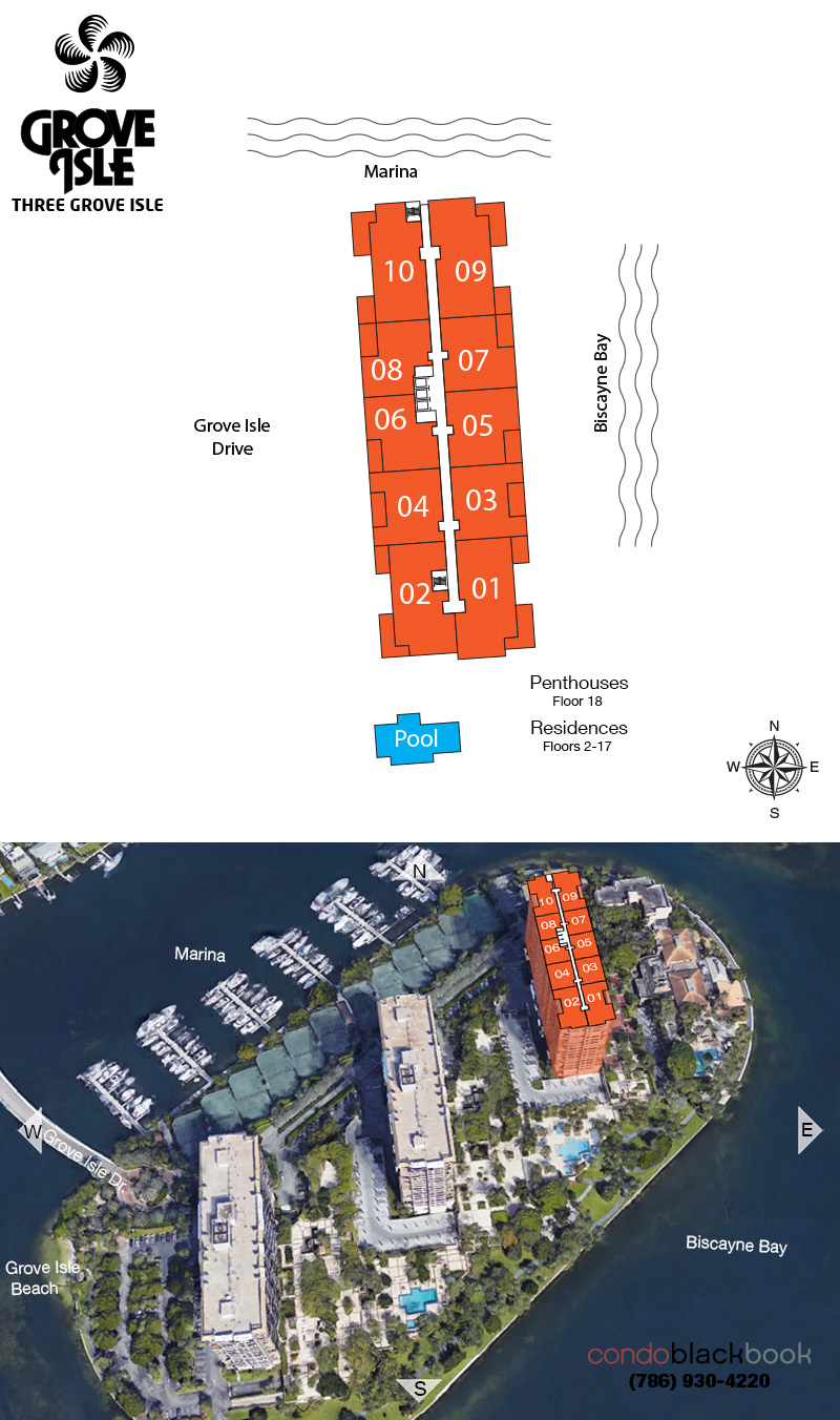 Three Grove Isle Condo Floor Plans