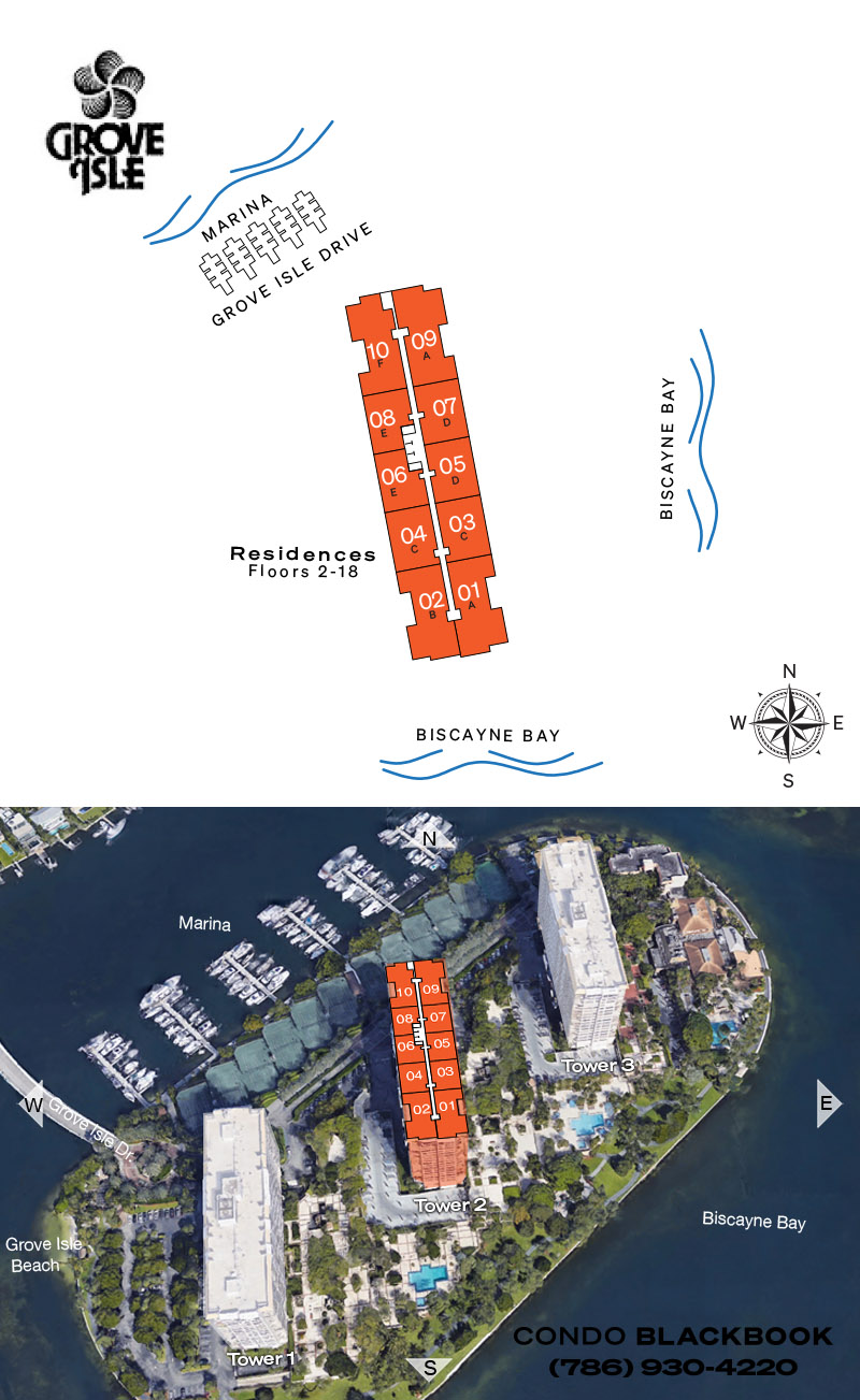 Two Grove Isle Condo Floor Plans
