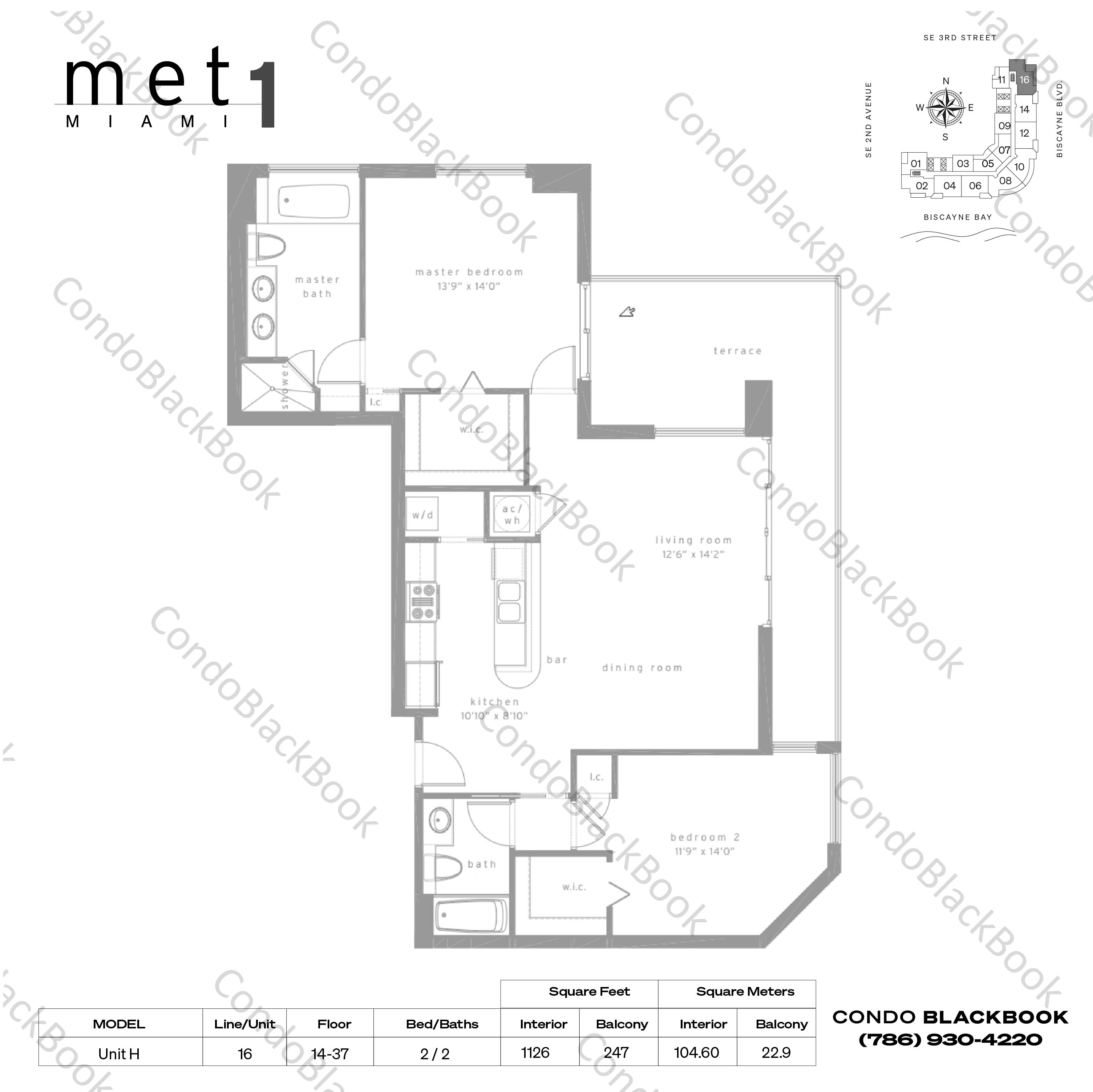Met1 Unit 2716 Condo for Rent in Downtown Miami Miami Condos