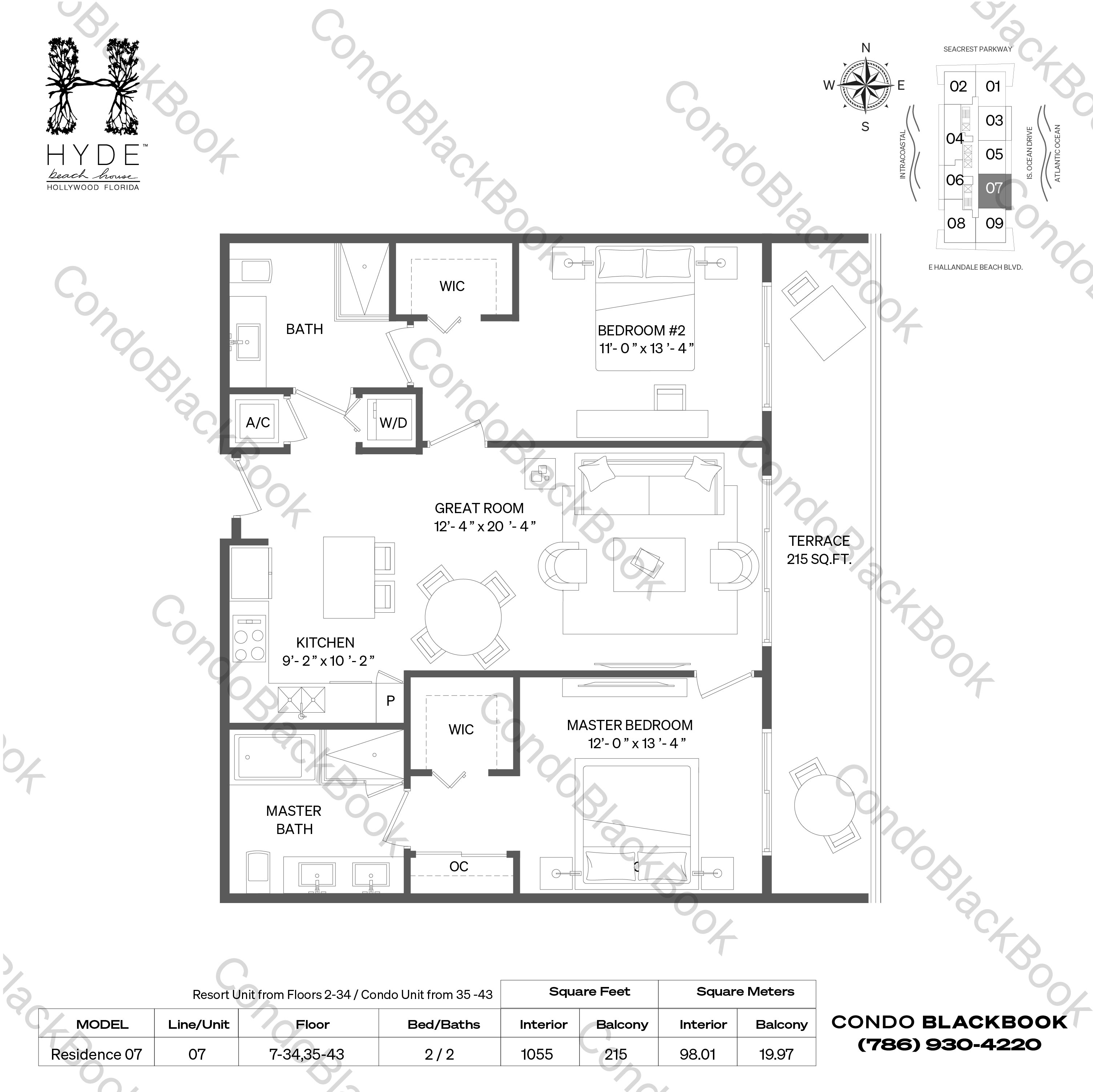 Hyde Beach House Unit #R1107 Condo in Hollywood Beach - Hollywood