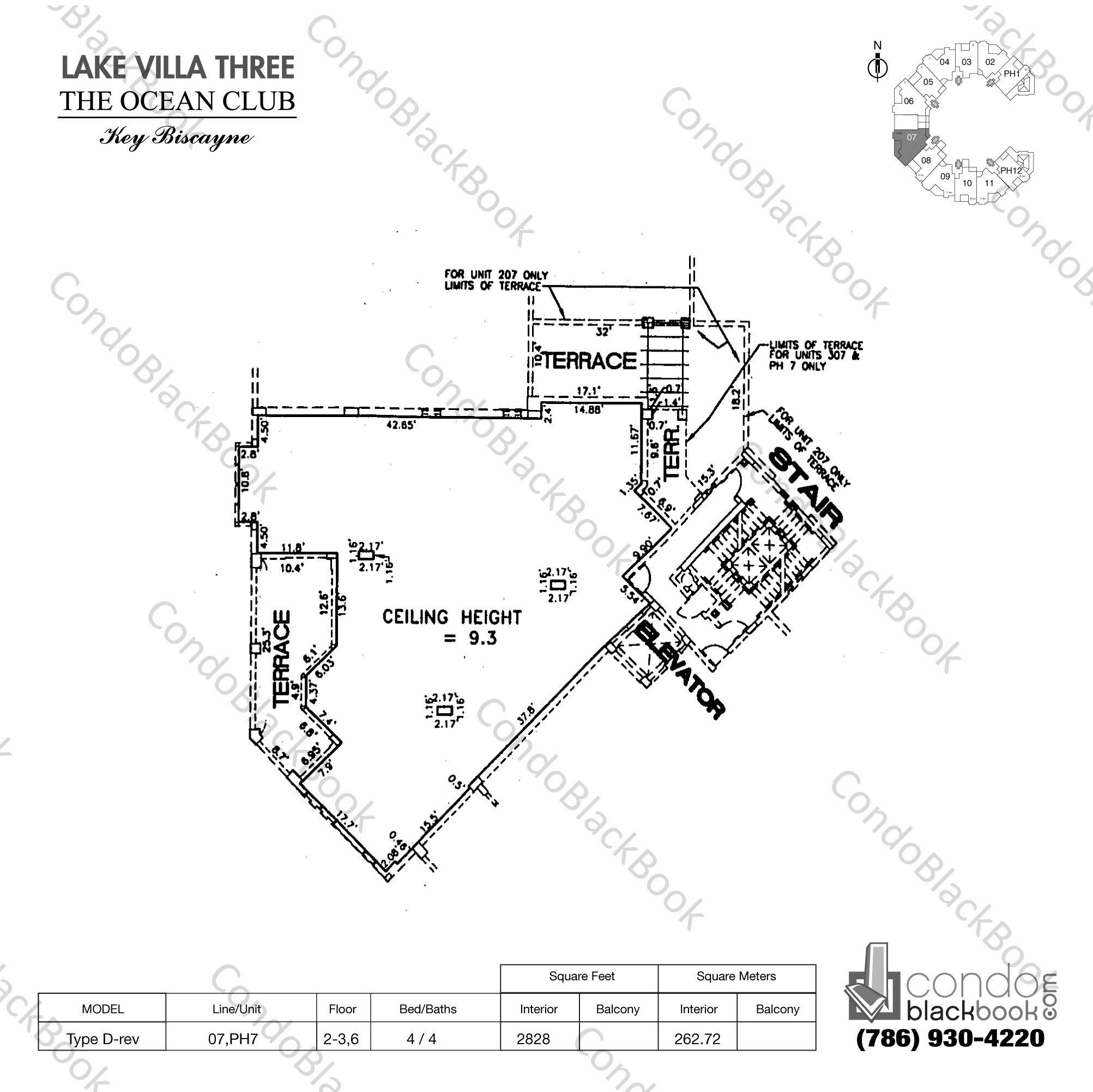Ocean Club Lake Villa Three Unit PH7 Condo in Key Biscayne