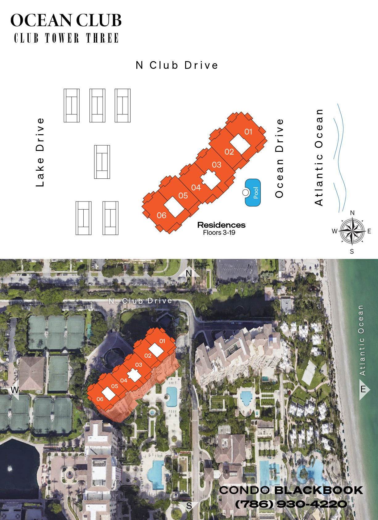 Ocean Club - Club Tower Three Floor Plans