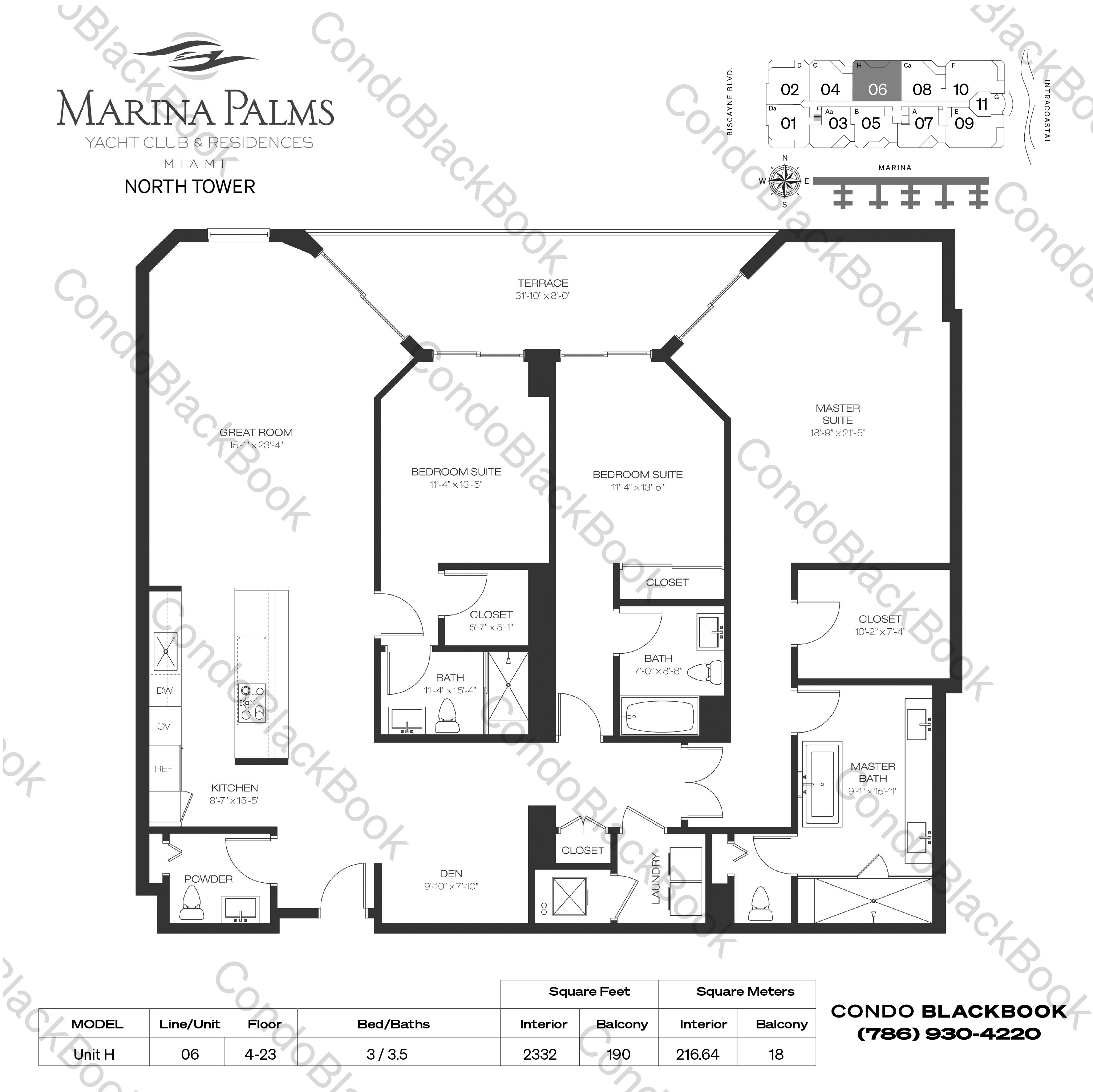 Marina Palms Yacht Club and Residences North Tower Unit 506S Condo
