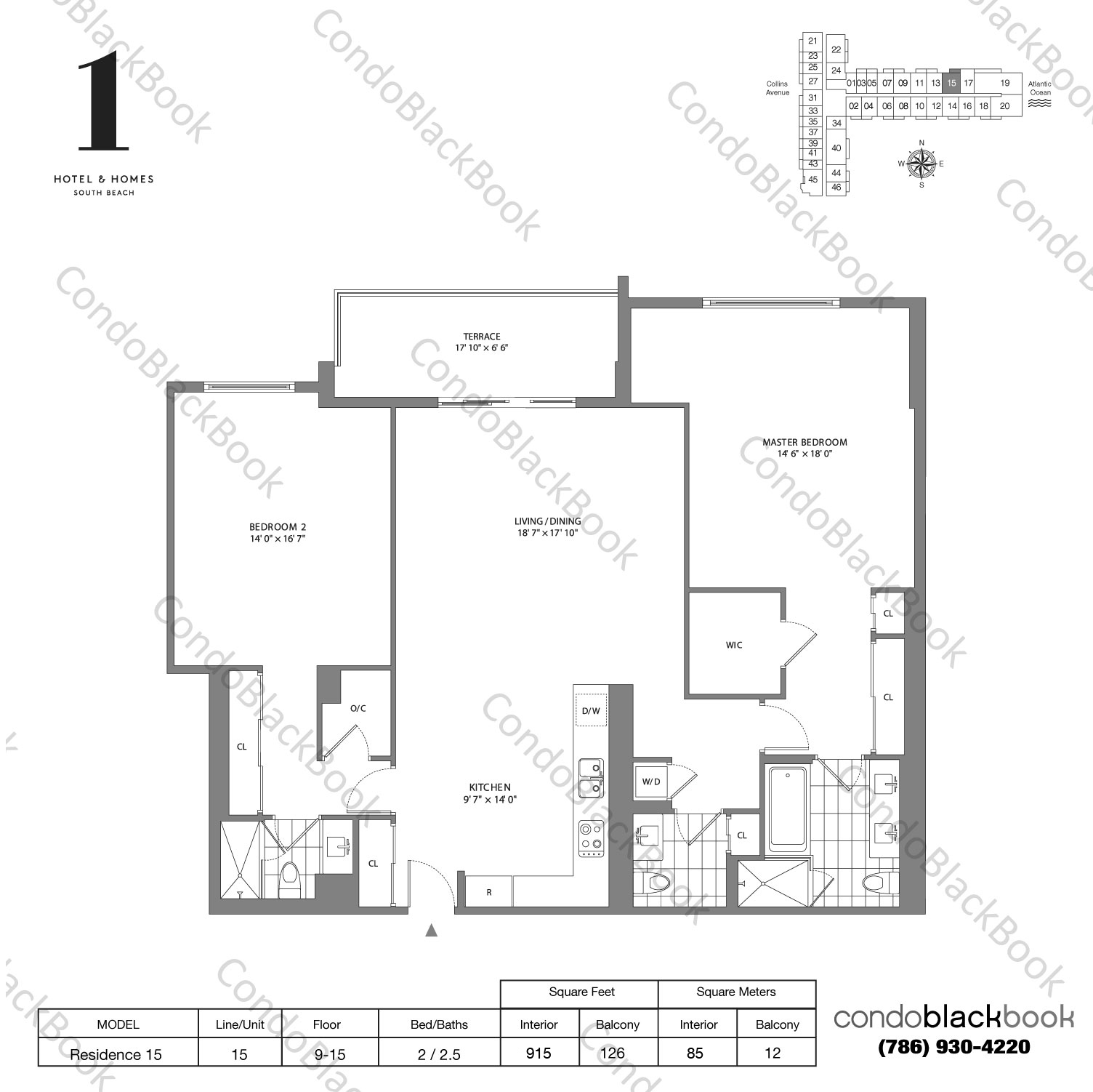 1 Hotel & Homes Unit 915 Condo for Rent in South Beach Miami Beach