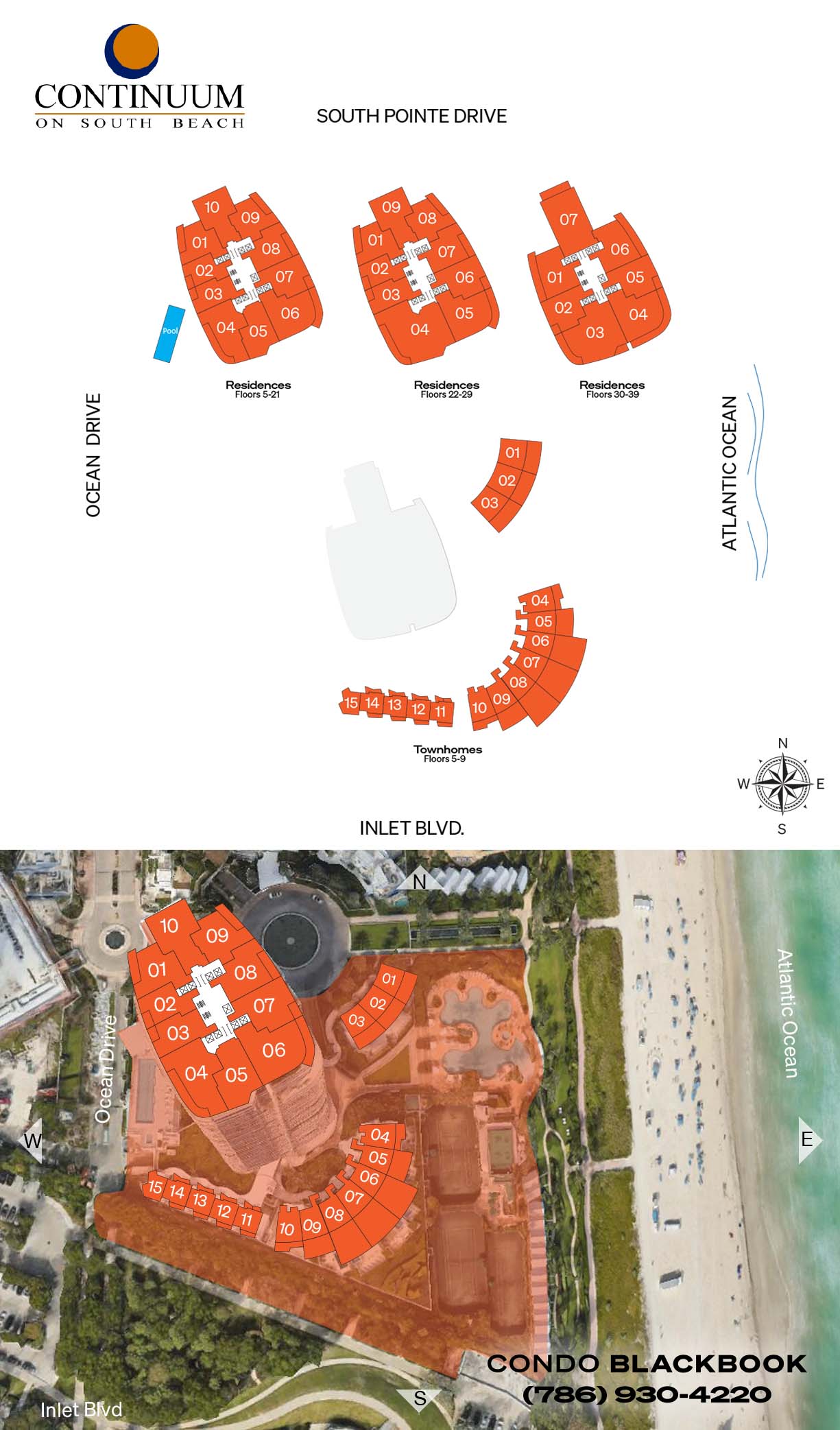 Continuum I South Floor Plans