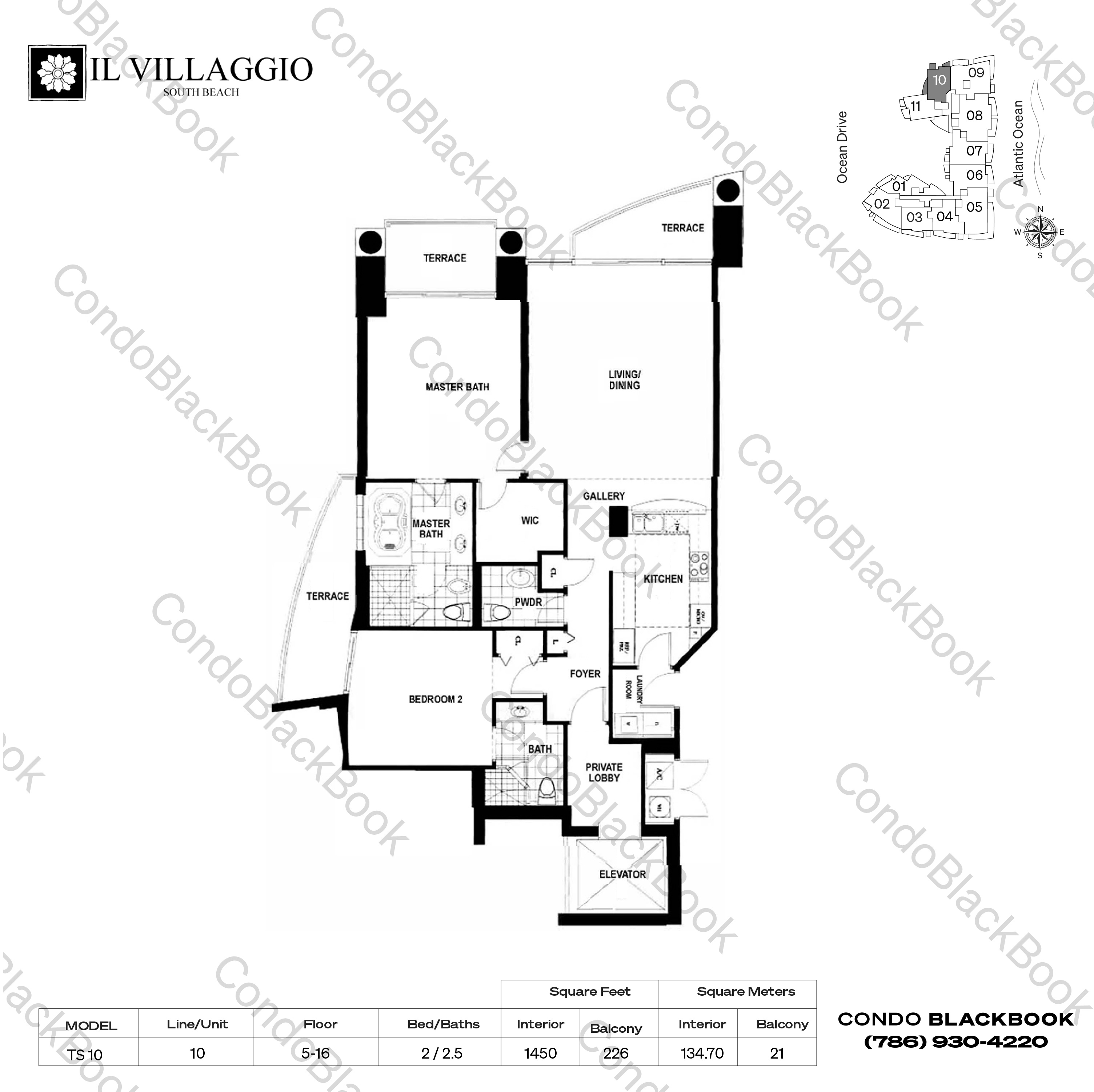 Il Villaggio Unit 1410 Condo for Rent in South Beach Miami Beach