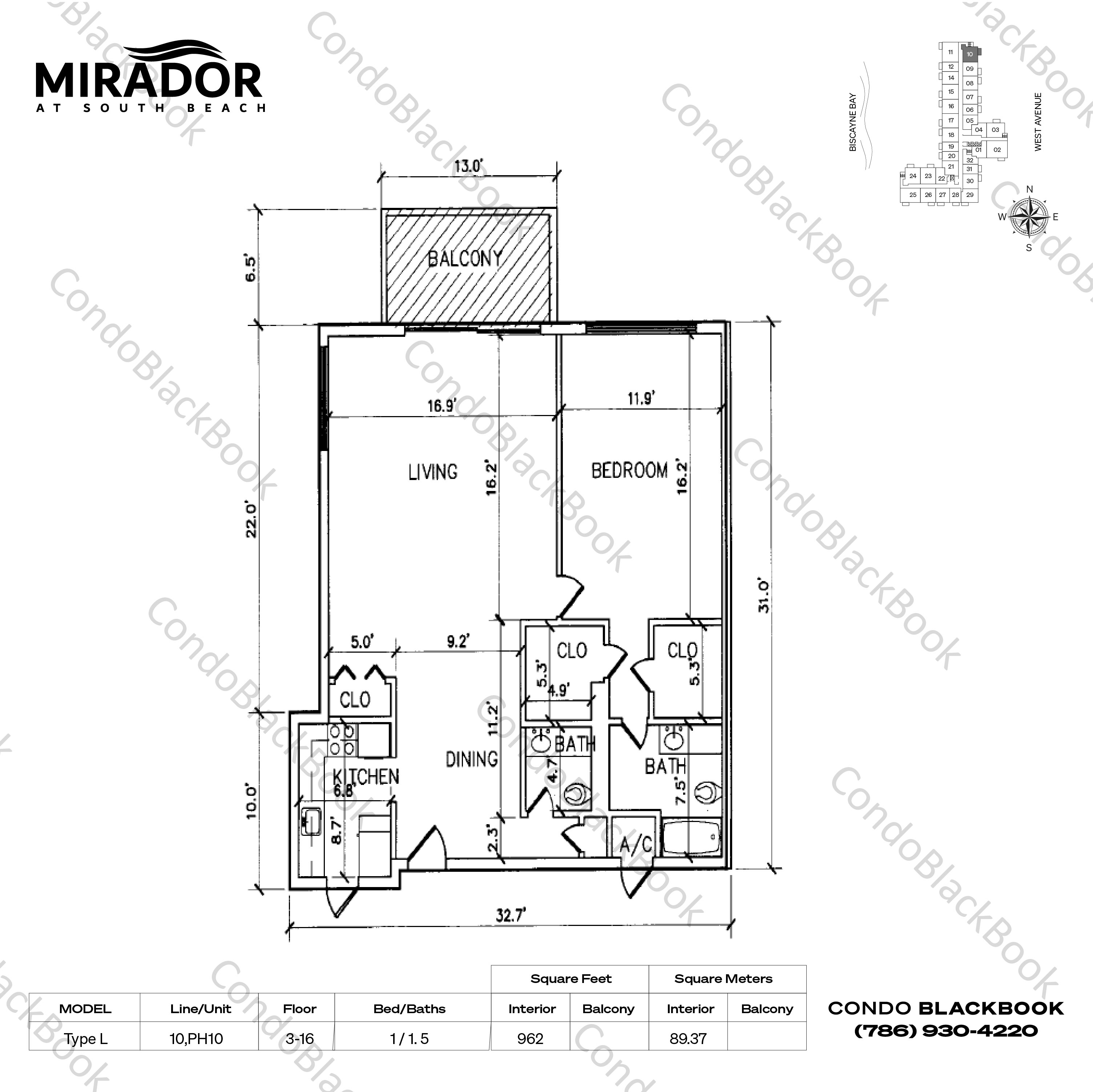 Mirador South Unit 1110 Condo for Sale in South Beach Miami Beach