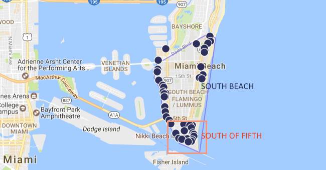 Map of South Beach Miami