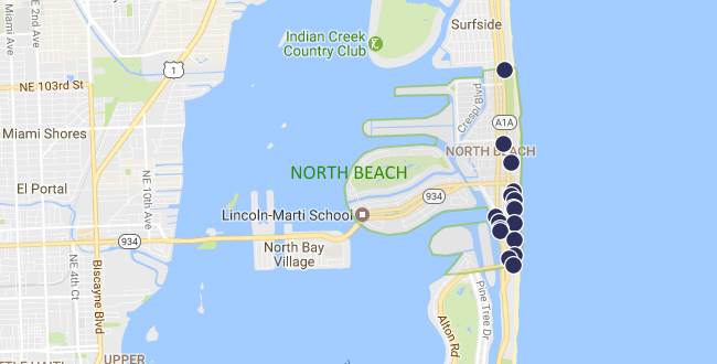 North Beach Miami Map