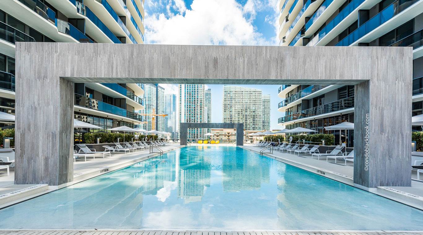 Brickell Heights Pool with Beach Style Entrance.