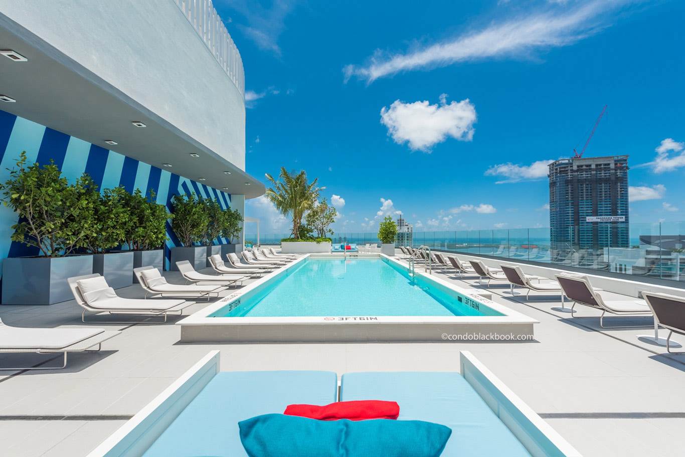 Rooftop pool deck at Brickell Heights