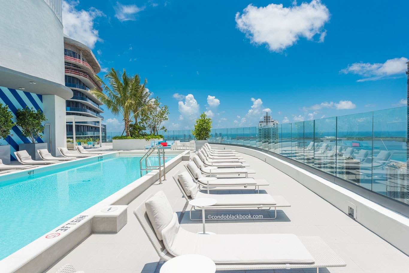 Rooftop pool deck at Brickell Heights