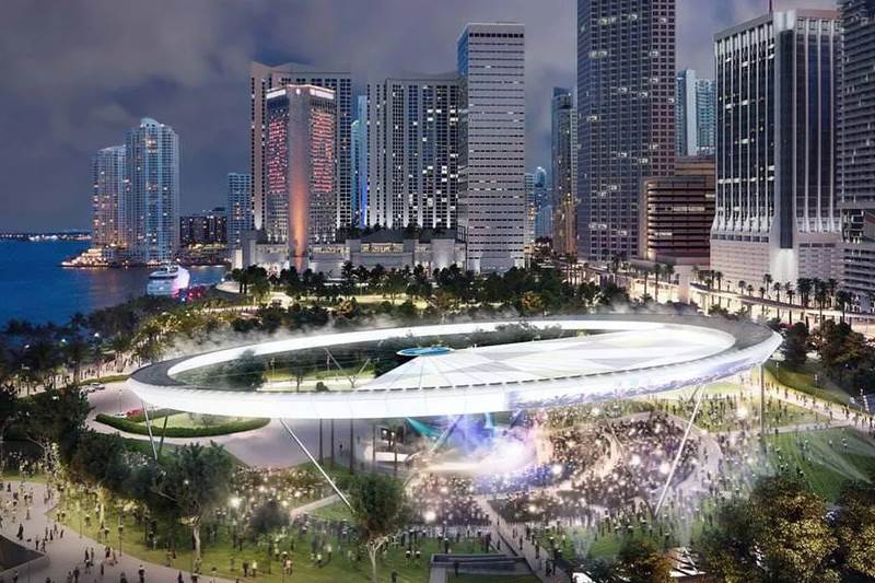 Bayfront Ampitheater with retractable 'solar-halo- roof (concept) 