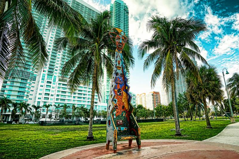 Three Mosaic Chairs - Margaret Pace Park, Miami