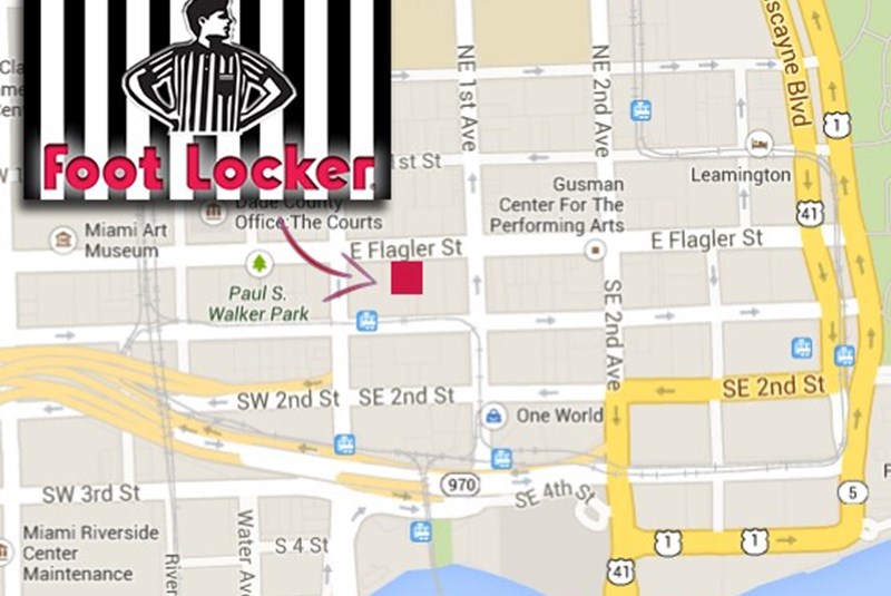 Downtown Miami Foot Locker property on market