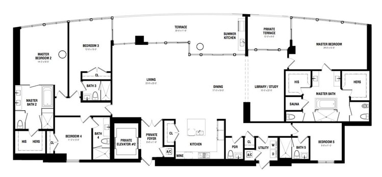 Sample Floor Plan - Biscayne Beach