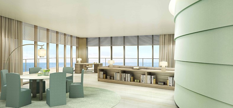 Residences by Armani Casa - Rendering of penthouse living room