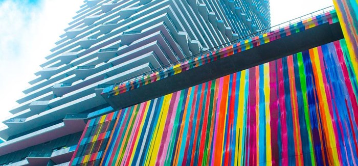 40,000-square-foot drip mural