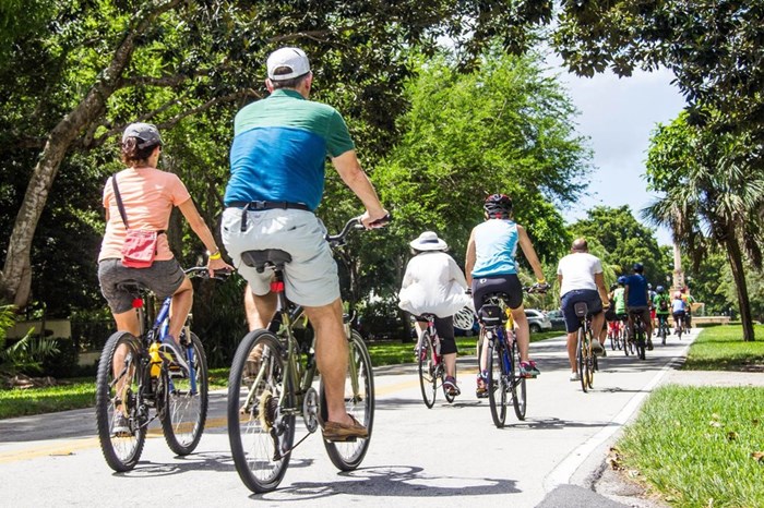 Biking through Coconut Grove and Coral Gables