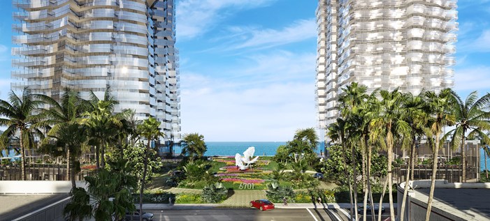 Frank Gehry-designed twin-tower project at the Deauville property