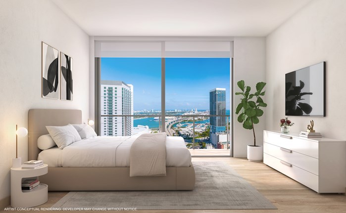 600 Miami Worldcenter - Bedroom (Rendering)