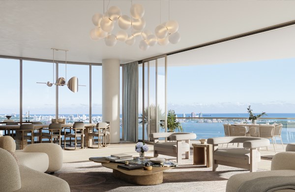 St Regis, Brickell: Living Room (artist’s rendering)