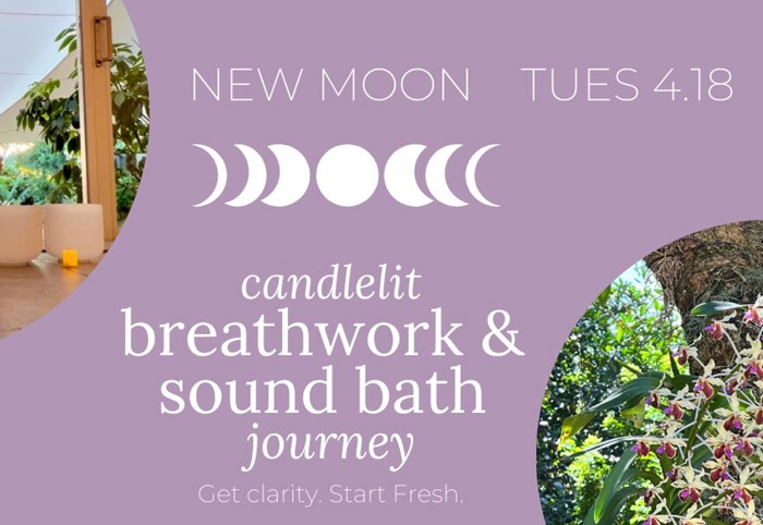 New Moon Candlelit Yogic Breathwork & Sound Bath Journey: April 18