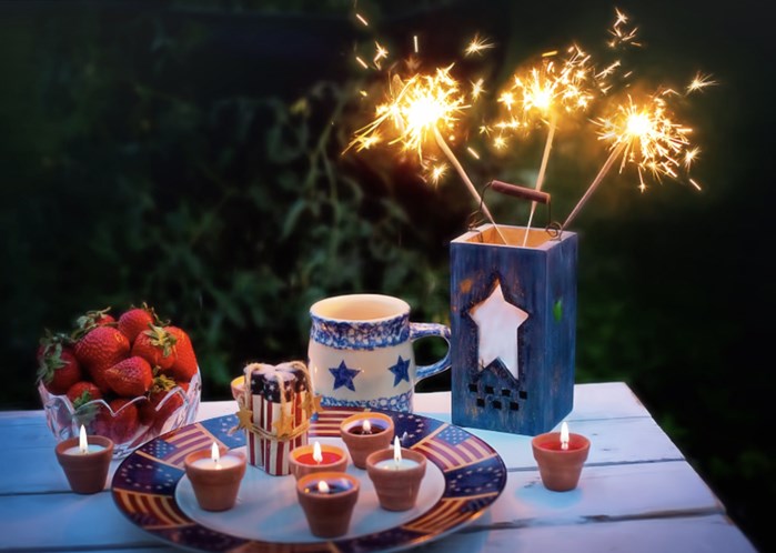 Sparklers and candles - Fourth of July